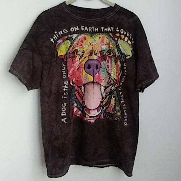 3D Tees Tops - 3D TEES TIE DYE DOG LOVER TEE SIZE MEDIUM